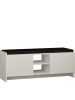 HanahHome Schoenenbank "Zulla" wit/zwart - (B)110 x (H)40 x (D)37 cm