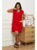 Le Monde du Lin Leinen-Kleid in Rot