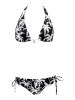 PHAX swimwear Bikini-Hose "Palm Beach" in Schwarz/Weiß
