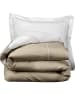 De Witte Lietaer Perkal beddengoedset "Bumblebee" wit/taupe