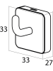 Tiger Roestvrijstalen wandhaak - (B)3,3 x (H)3,3 x (D)2,7 cm