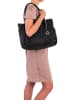 Mia Tomazzi Leder-Schultertasche "Comasina" in Schwarz - (B)35 x (H)30 x (T)9 cm