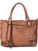 Mia Tomazzi Leren schoudertas "Comasina" taupe - (B)35 x (H)30 x (D)9 cm