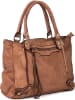 Mia Tomazzi Leren schoudertas "Comasina" taupe - (B)35 x (H)30 x (D)9 cm
