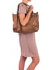 Mia Tomazzi Leren schoudertas "Comasina" taupe - (B)35 x (H)30 x (D)9 cm