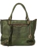 Mia Tomazzi Leren schoudertas "Comasina" groen - (B)35 x (H)30 x (D)9 cm