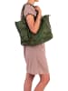 Mia Tomazzi Leren schoudertas "Comasina" groen - (B)35 x (H)30 x (D)9 cm