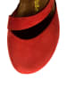 Comfortfusse Leren ballerina's rood