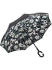 Le Monde du Parapluie Inside-out-paraplu "Flowers" zwart/groen - Ø 85 cm