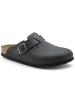 Birkenstock Leren clogs "Boston" zwart - wijdte N