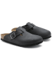 Birkenstock Leren clogs "Boston" zwart - wijdte N