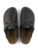 Birkenstock Leren clogs "Boston" zwart - wijdte N