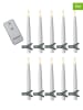 STAR Trading 10-delige set: ledkerstboomkaarsen "Paulina" wit - (H)15,5 x Ø 1,5 cm