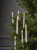 STAR Trading 10-delige set: ledkerstboomkaarsen "Paulina" wit - (H)15,5 x Ø 1,5 cm