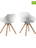 AC Design 2-delige set: eetkamerstoelen "Tina" wit/naturel - (B)53 x (H)80,5 x (D)56,5 cm