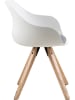 AC Design Krzesła (2 szt.) "Tina" w kolorze biało-jasnobrązowym - 53 x 80,5 x 56,5 cm