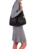 Anna Morellini Leder-Schultertasche "Camilla" in Schwarz - (B)36 x (H)29 x (T)10 cm