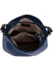 Anna Morellini Leder-Schultertasche "Noemi 1" in Blau - (B)30,5 x (H)26 x (T)9 cm