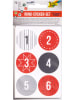 Folia Stickers "Adventskalender" rood/grijs/zwart - 72 stuks