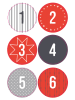 folia PAPER Stickers "Adventskalender" rood/grijs/zwart - 72 stuks