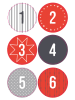 Folia Sticker "Adventskalender" in Rot/ Grau/ Schwarz - 72 Stück