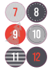folia PAPER Stickers "Adventskalender" rood/grijs/zwart - 72 stuks