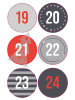 folia PAPER Stickers "Adventskalender" rood/grijs/zwart - 72 stuks