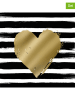 ppd 2-delige set: servetten "Heart & Stripes" zwart/goudkleurig - 2x 20 stuks