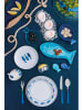 Trendy Kitchen by EXCÉLSA 18-delig tafelservies wit/blauw
