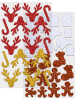 folia PAPER Glitter-schuimrubberstickers "Kerst" rood/goudkleurig/bruin - 38 stuks