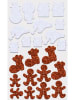 folia PAPER Glitter-schuimrubberstickers "Kerst" rood/goudkleurig/bruin - 38 stuks