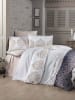 Elizabed Satin-Bettwäsche-Set "Asrin" in Anthrazit/ Beige