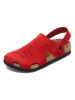 Comfortfusse Leren clogs rood