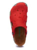 Comfortfusse Leren clogs rood