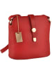 Florence Bags Leren schoudertas "Larissa" rood - (B)26 x (H)21 x (D)12 cm