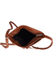 Florence Bags Leder-Umhängetasche "New Sport" in Hellbraun - (B)20 x (H)18 x (T)5 cm