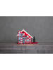 STAR Trading Kalendarz adwentowy LED "Yuletide" w kolorze czerwonym ze wzorem - 44 x 32 cm