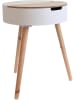 THE HOME DECO FACTORY Stolik w kolorze białym - wys. 57,5 x Ø 45 cm
