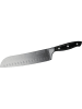 Nirosta Nóż santoku "Trinity" w kolorze czarno-srebrnym - dł. 20 cm
