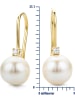 Revoni Gouden oorhangers met diamanten en parels