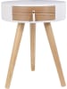 THE HOME DECO FACTORY Stolik nocny "Nora" w kolorze białym - 35 x 46,5 x 35 cm
