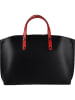 Florence Bags Leder-Shopper "Sparta" in Schwarz - (B)46 x (H)30 x (T)8 cm