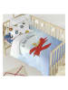 Le Petit Prince Flanellen beddengoedset "Son Avion" blauw