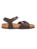 Birkenstock Leder-Sandalen "Rio" in Schwarz - Weite S