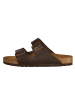 Birkenstock Leren slippers "Arizona" bruin - wijdte N