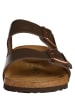 Birkenstock Leren slippers "Arizona" bruin - wijdte N