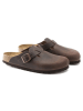 Birkenstock Leder-Clogs "Boston" in Braun - Weite S