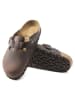 Birkenstock Leder-Clogs "Boston" in Braun - Weite S