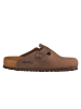 Birkenstock Leren slippers "Boston" bruin - wijdte S