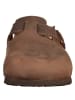 Birkenstock Leren slippers "Boston" bruin - wijdte S